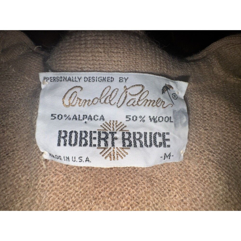 Vintage 60s Robert Bruce Arnold Palmer Alpaca Wool Cardigan Sweater USA M - Picture 3 of 13